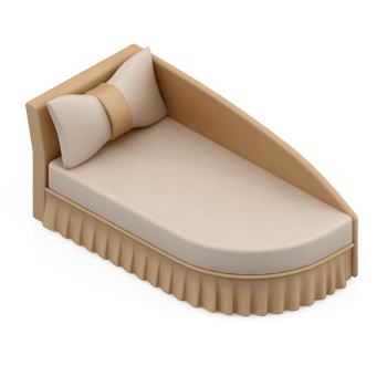 Isometric Bedroom 3D render png