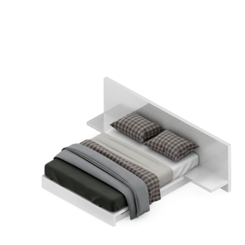 Isometric Bedroom 3D render png