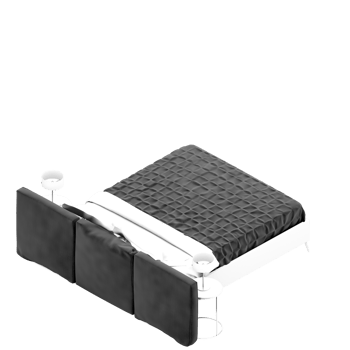 Isometric Bedroom 3D render png