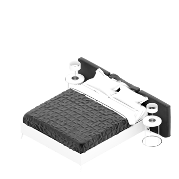 Isometric Bedroom 3D render png