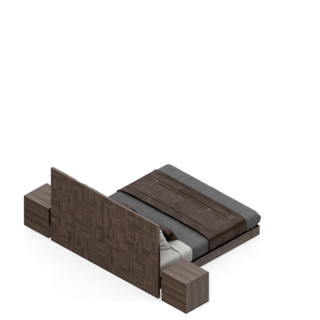 Isometric Bedroom 3D render png