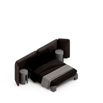 Isometric Bedroom 3D render png