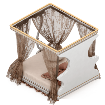 Isometric Bedroom 3D render png