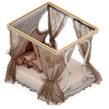 Isometric Bedroom 3D render png