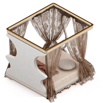 Isometric Bedroom 3D render png