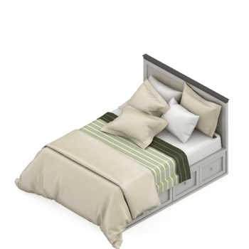 Isometric Bedroom 3D render png