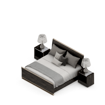 Isometric Bedroom 3D render png