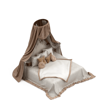Isometric Bedroom 3D render png