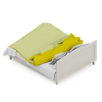 Isometric Bedroom 3D render png