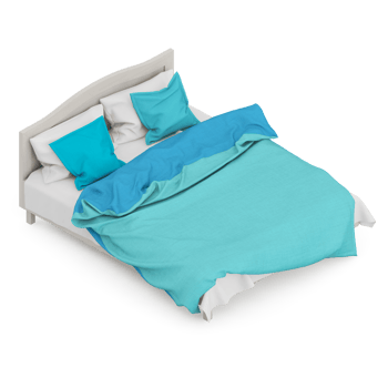 Isometric Bedroom 3D render png