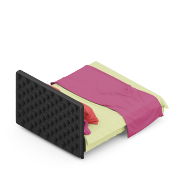 Isometric Bedroom 3D render png