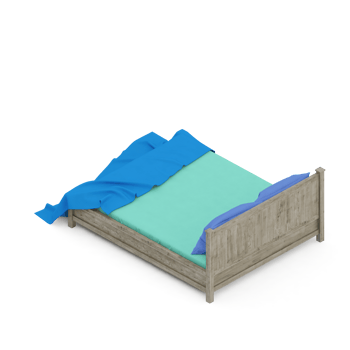 Isometric Bedroom 3D render png