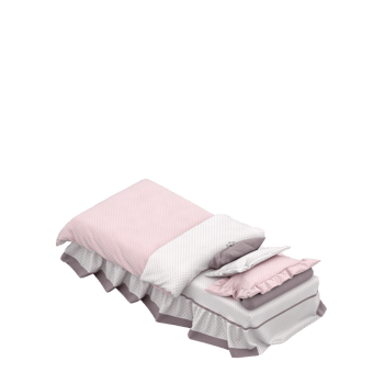 Isometric Bedroom 3D render png