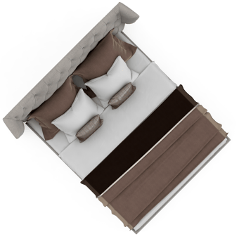 Isometric Bedroom 3D render png