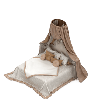Isometric Bedroom 3D render png