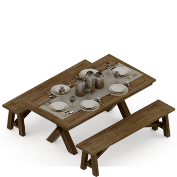 Isometric Table 3D render png