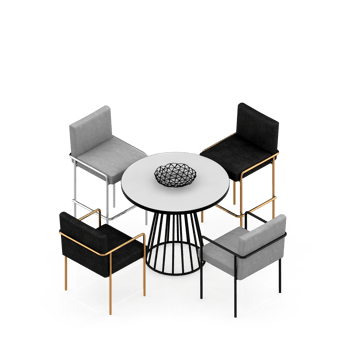 Isometric Table Set 3D render png