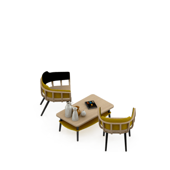 Isometric Table Set 3D render png