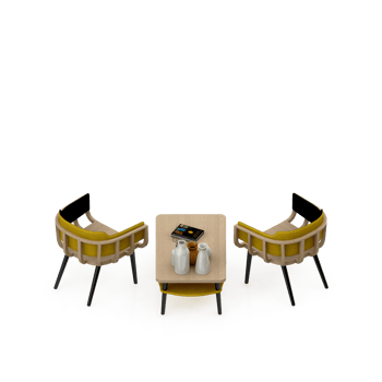 Isometric Table Set 3D render png