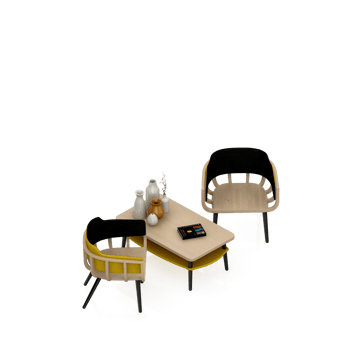 Isometric Table Set 3D render png