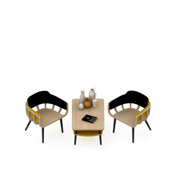 Isometric Table Set 3D render png