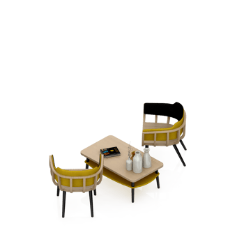 Isometric Table Set 3D render png