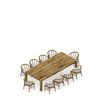 Isometric Table Set 3D render png
