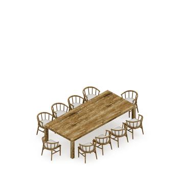 Isometric Table Set 3D render png