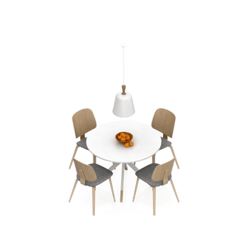 Isometric Table Set 3D render png