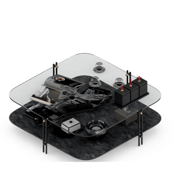 Isometric Table Set 3D render png