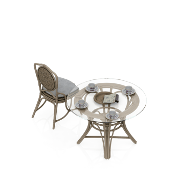 Isometric Table Set 3D render png