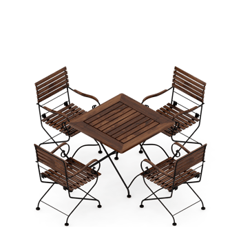 Isometric Table Set 3D render png