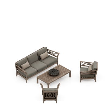 Isometric Table Set 3D render png