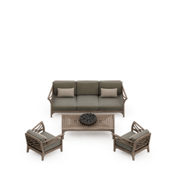 Isometric Table Set 3D render png