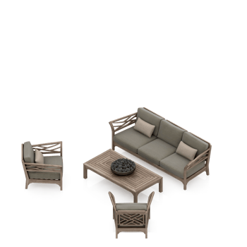 Isometric Table Set 3D render png