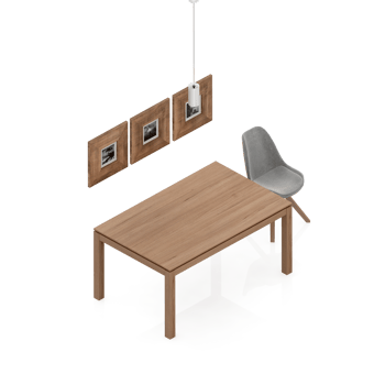 Isometric Table Set 3D render png