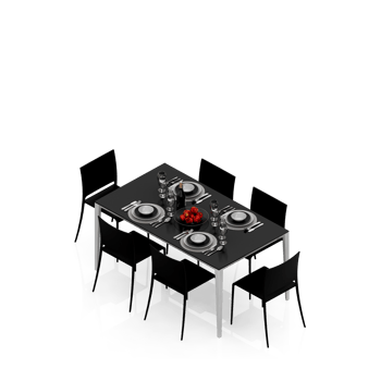 Isometric Table Set 3D render png
