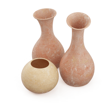 Isometric Vases 3D render png