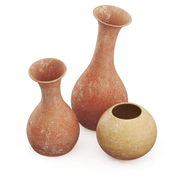 Isometric Vases 3D render png