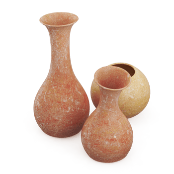 Isometric Vases 3D render png