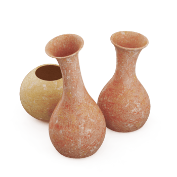 Isometric Vases 3D render png