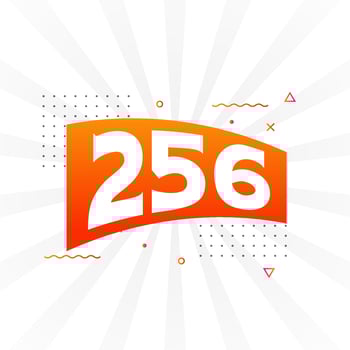 256 number vector font alphabet. Number 256 with decorative element stock vector