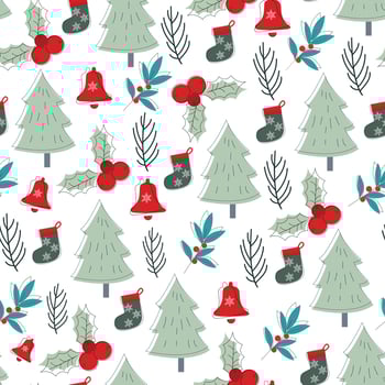 Cute christmas seamless pattern winter vector