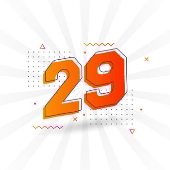 29 number vector font alphabet. Number 29 with decorative element stock vector