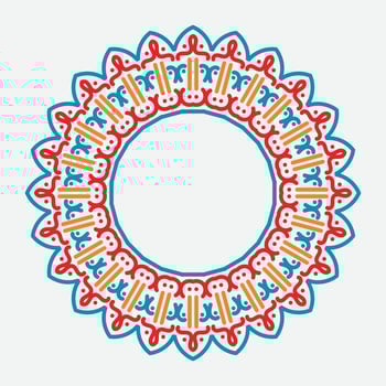 Retro abstract pattern with culture ornament on white background. round ornament decoration. vector