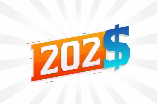 202 Dollar currency vector text symbol. 202 USD United States Dollar American Money stock vector
