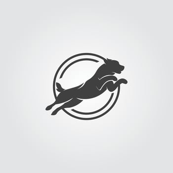 Dog Jump Silhouette Simple Logo Icon vector