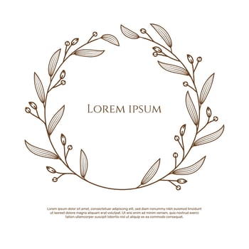 Simple floral wreath decorative,round frame floral logo,wedding logo concept. - Vector. vector