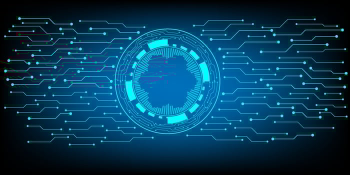 HUD control from center with curcuit board concept vector for technology and finance concept and education for future