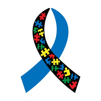 Autism ribbon. Autism awareness. Autism concept poster template. Vector illustration.